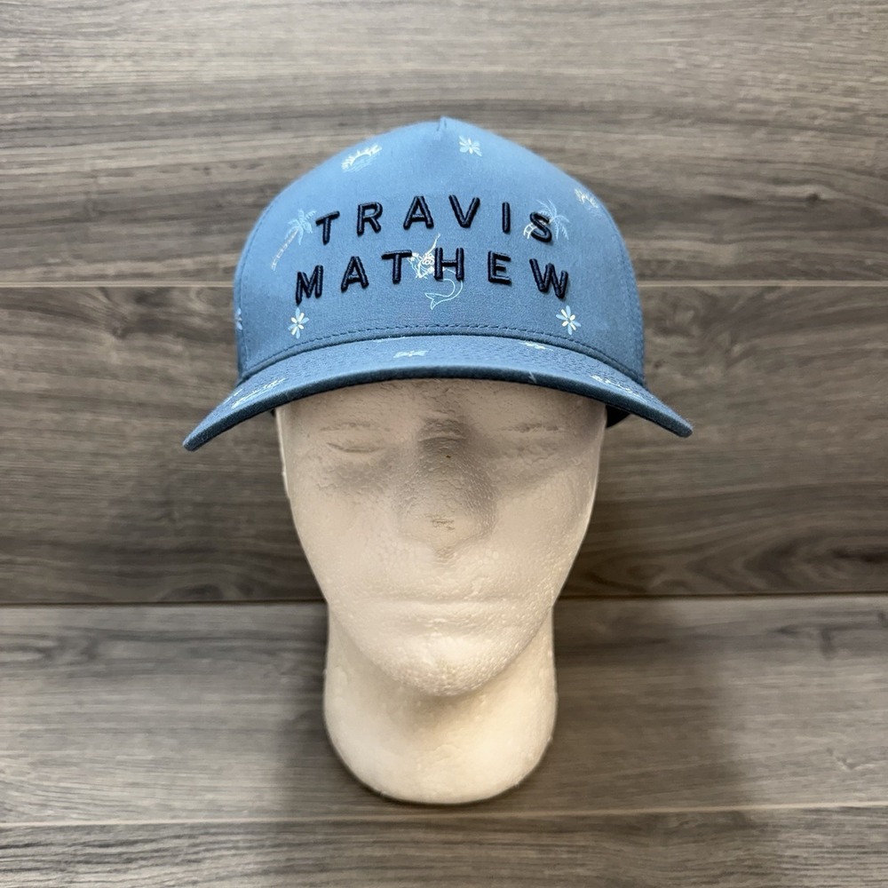 TravisMathew Cove Dive Hat Mens OS Dark Teal Tropical Print Snapback 1MAB398